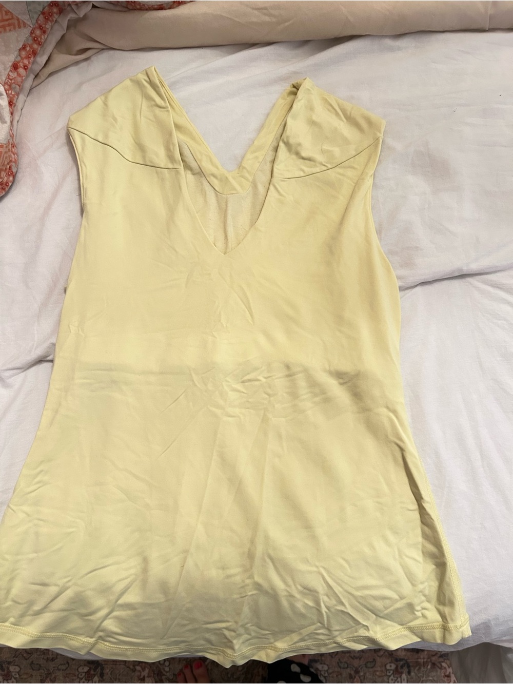 lululemon athletica Pale Yellow V-Neck Tank